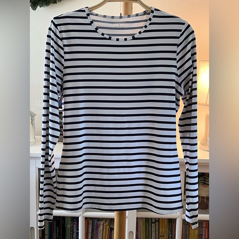 Lands End Rash guard Swim Top. Size: S Color: Navy Striped